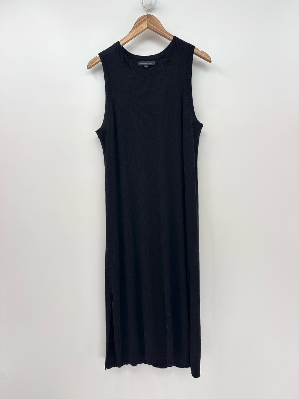 BANANA REPUBLIC Black Ribbed Knit Maxi Dress Size XL